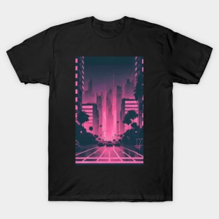 Vaporwave city aesthetic art T-Shirt